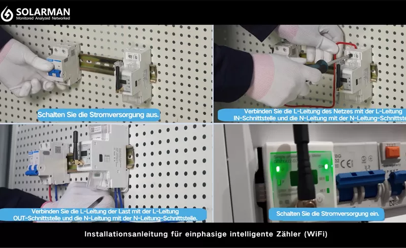 EINFÜHUNG Und Installation sanleitung Des SOLARMAN Smart Meter