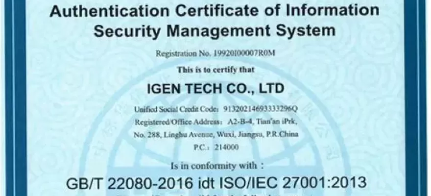 IGEN-Tech bestanden ISO 27001:2013