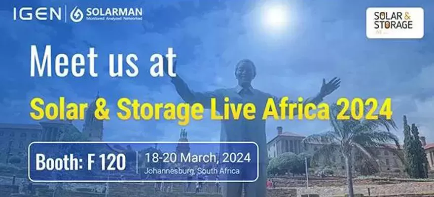 Treffen Sie SOLARMAN bei Solar & Storage Live Arfica 2024